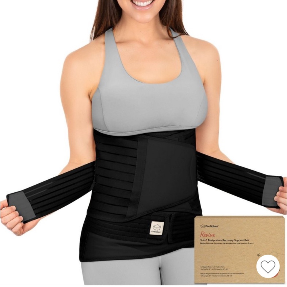 KeaBabies Revive 3-in-1 Postpartum Recovery Support Belt - Brown